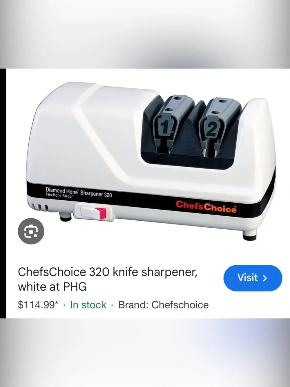 White Electric Knife Sharpener - 2-Stage Diamond Hone